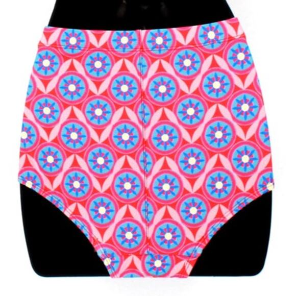Swimsuit Pink & Blue Geo Print Bombshell Bottom Only Small - Picture 7 of 7